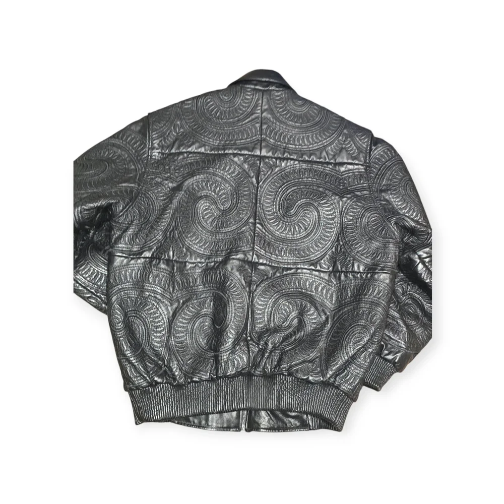 Max USA Italian Leather Embroiderd Jacket